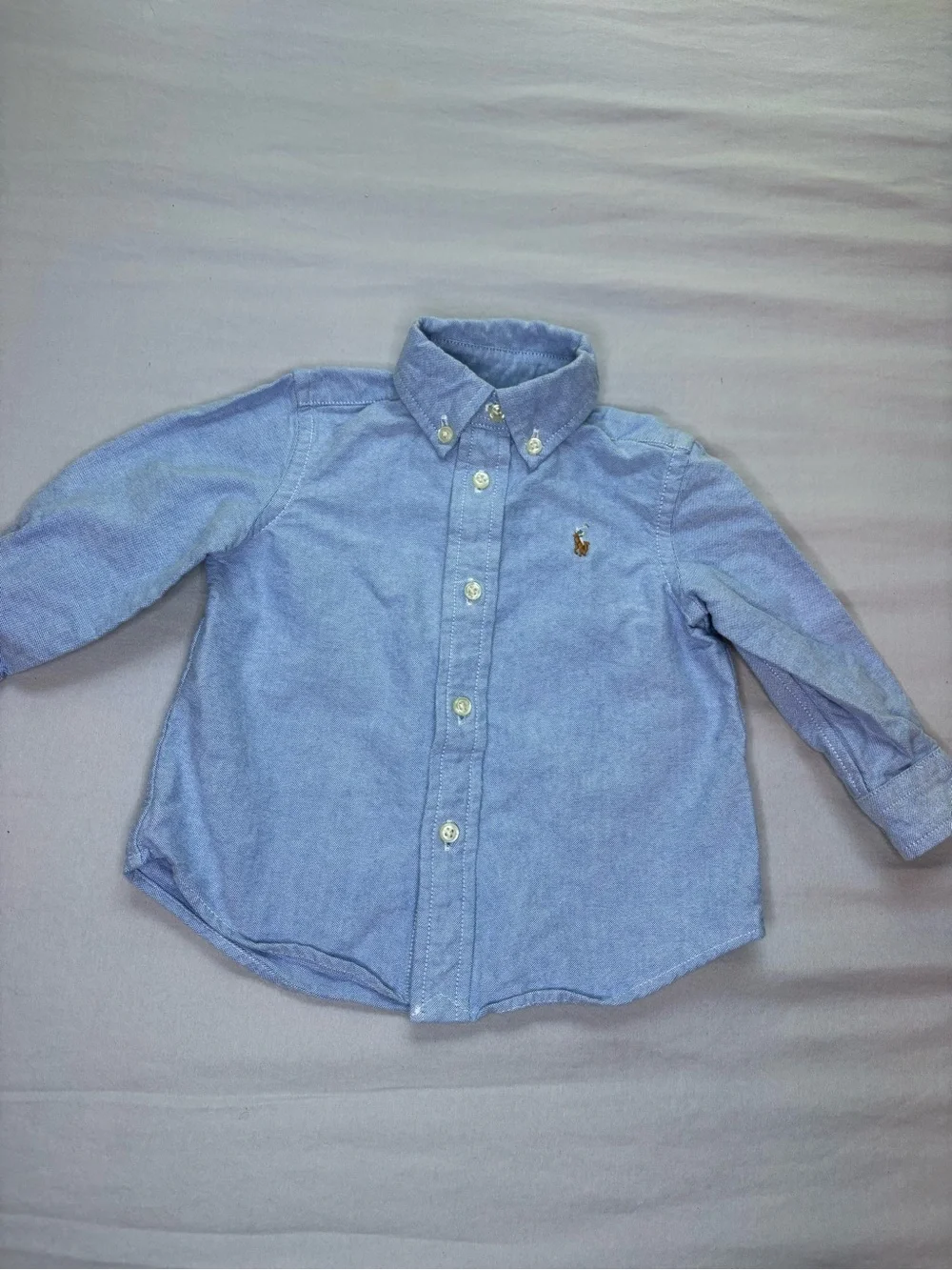 Polo Ralph Lauren Baby Boy 12M Blue Oxford Button Down Shirt Pony